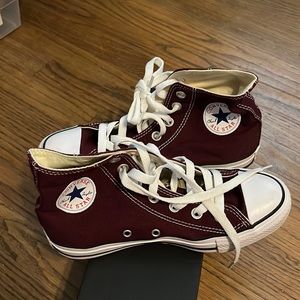 Burgundy High Top Converse